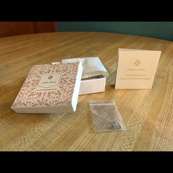 lemon grass bar earrings sterling silver minimal - Picture 3 of 4